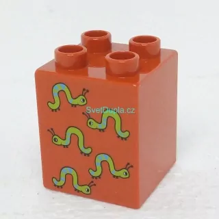 Lego® Duplo® Kostka 2x2x2 potisk červíci
