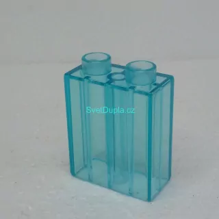 Lego® Duplo® Kostka 1x2x2 Modrá průhledná