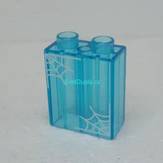 Lego® Duplo® Kostka 1x2x2 průhledná, potisk pavučiny