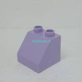 Lego® Duplo® Kostka 2x2 zkosená světle fialová