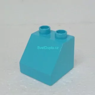 Lego® Duplo® Kostka 2x2 zkosená tyrkysová