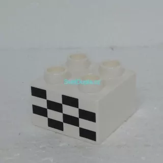 Lego® Duplo® Kostka 2x2 potisk šachovnice