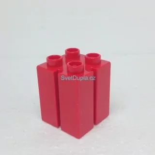 Lego® Duplo® Kostka 2x2x2 s drážkami červená