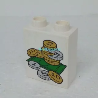 Lego® Duplo® Kostka 1x2x2 potisk peníze