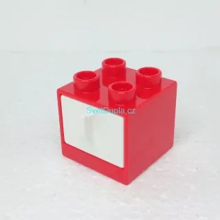 Lego® Duplo® Skříňka červená, bílý šuplík