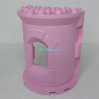 Lego® Duplo® Stěna hradu kulatá růžová