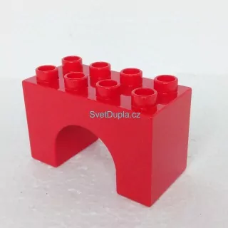 Lego® Duplo® Kostka 2x4x2 most oblouk červená