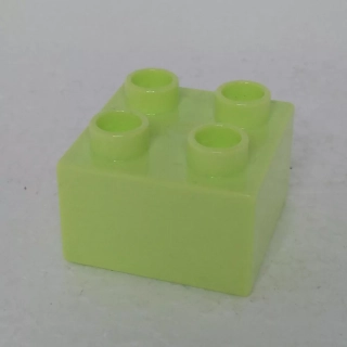 Lego® Duplo® Kostka 2x2 světlá limeta