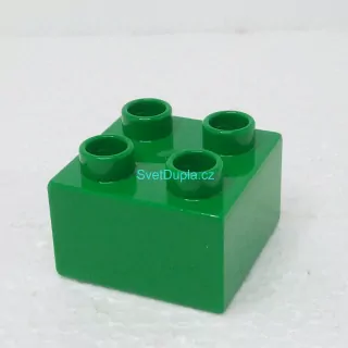 Lego® Duplo® Kostka 2x2 tmavě zelená