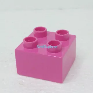 Lego® Duplo® Kostka 2x2 růžová