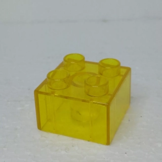 Lego® Duplo® Kostka 2x2 žlutá průhledná
