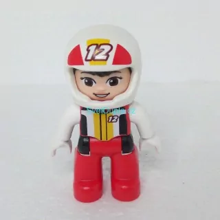 Lego® Duplo® Panáček Žena Závodnice Bílá Helma "12"
