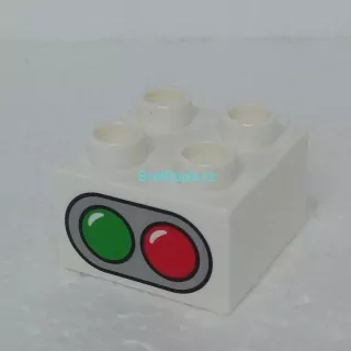 Lego® Duplo® Kostka 2x2 potisk semafor