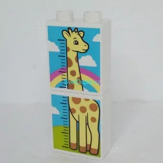 Lego® Duplo® Kostka 1x2x2 potisk žirafa metr