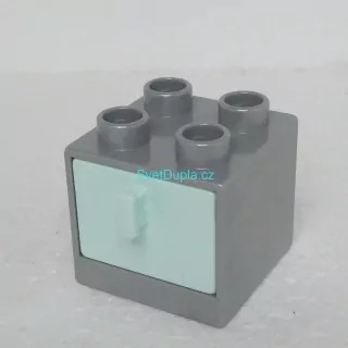 Lego® Duplo® Skříňka šedá, modrý šuplík