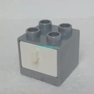 Lego® Duplo® Skříňka šedá, bílý šuplík
