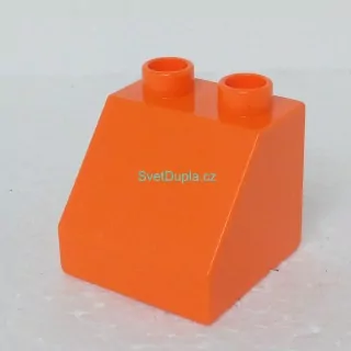 Lego® Duplo® Kostka 2x2 zkosená oranžová