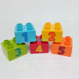 Lego® Duplo® Kostky 2x2 potisk číslo 1-5