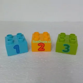 Lego® Duplo® Kostky 2x2 potisk číslo 1-3