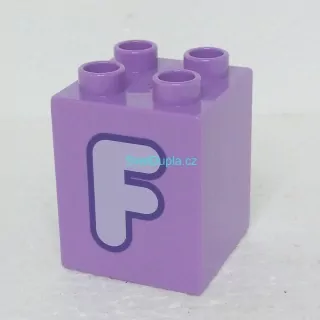 Lego® Duplo® Kostka 2x2x2 potisk písmeno F