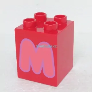 Lego® Duplo® Kostka 2x2x2 potisk písmeno M