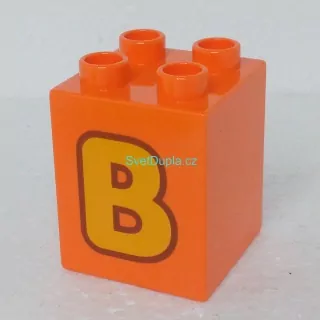 Lego® Duplo® Kostka 2x2x2 potisk písmeno B