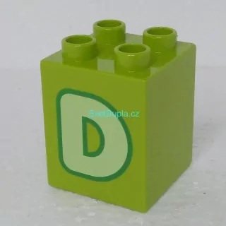 Lego® Duplo® Kostka 2x2x2 potisk písmeno D