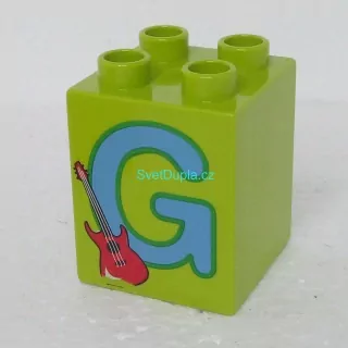 Lego® Duplo® Kostka 2x2x2 potisk písmeno G