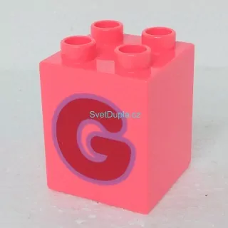 Lego® Duplo® Kostka 2x2x2 potisk písmeno G