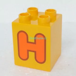 Lego® Duplo® Kostka 2x2x2 potisk písmeno H
