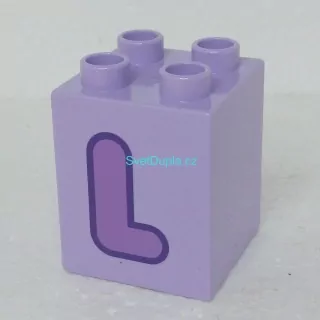 Lego® Duplo® Kostka 2x2x2 potisk písmeno L