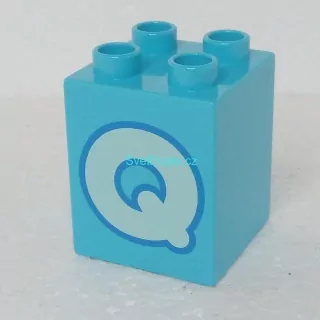 Lego® Duplo® Kostka 2x2x2 potisk písmeno Q