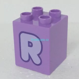 Lego® Duplo® Kostka 2x2x2 potisk písmeno R
