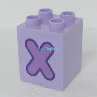 Lego® Duplo® Kostka 2x2x2 potisk písmeno X