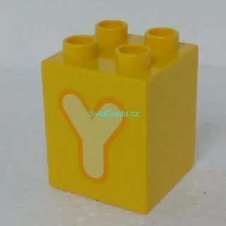 Lego® Duplo® Kostka 2x2x2 potisk písmeno Y