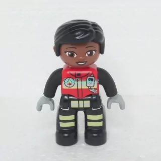 Lego® Duplo® Panáček Žena Hasička Černé vlasy