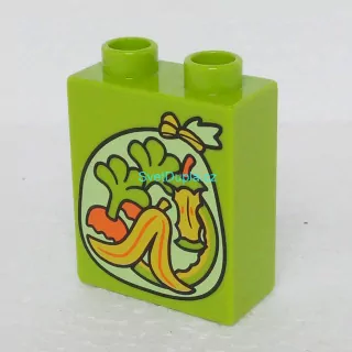Lego® Duplo® Kostka 1x2x2 potisk ovoce, zelenina (BIO odpad)
