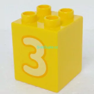 Lego® Duplo® Kostka 2x2x2 potisk číslo "3