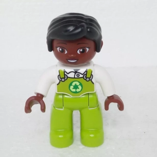 Lego® Duplo® Panáček Žena Popelářka černé vlasy