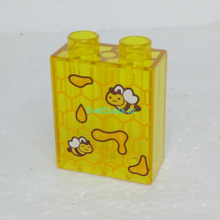 Lego® Duplo® Kostka 1x2x2 potisk včelí úl