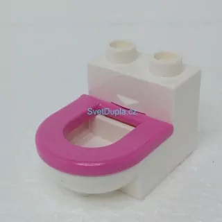 Lego® Duplo® Záchod bílý, růžové prkénko