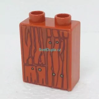Lego® Duplo® Kostka 1x2x2 potisk dřevo