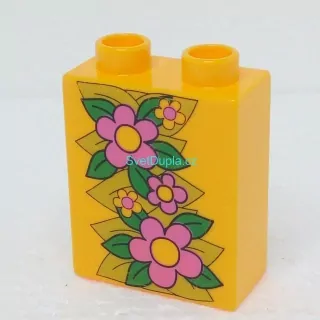 Lego® Duplo® Kostka 1x2x2 potisk květiny